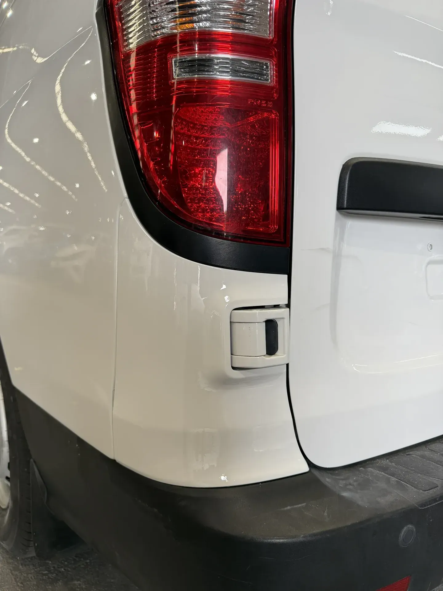 Van bumper after mobile bumper repair