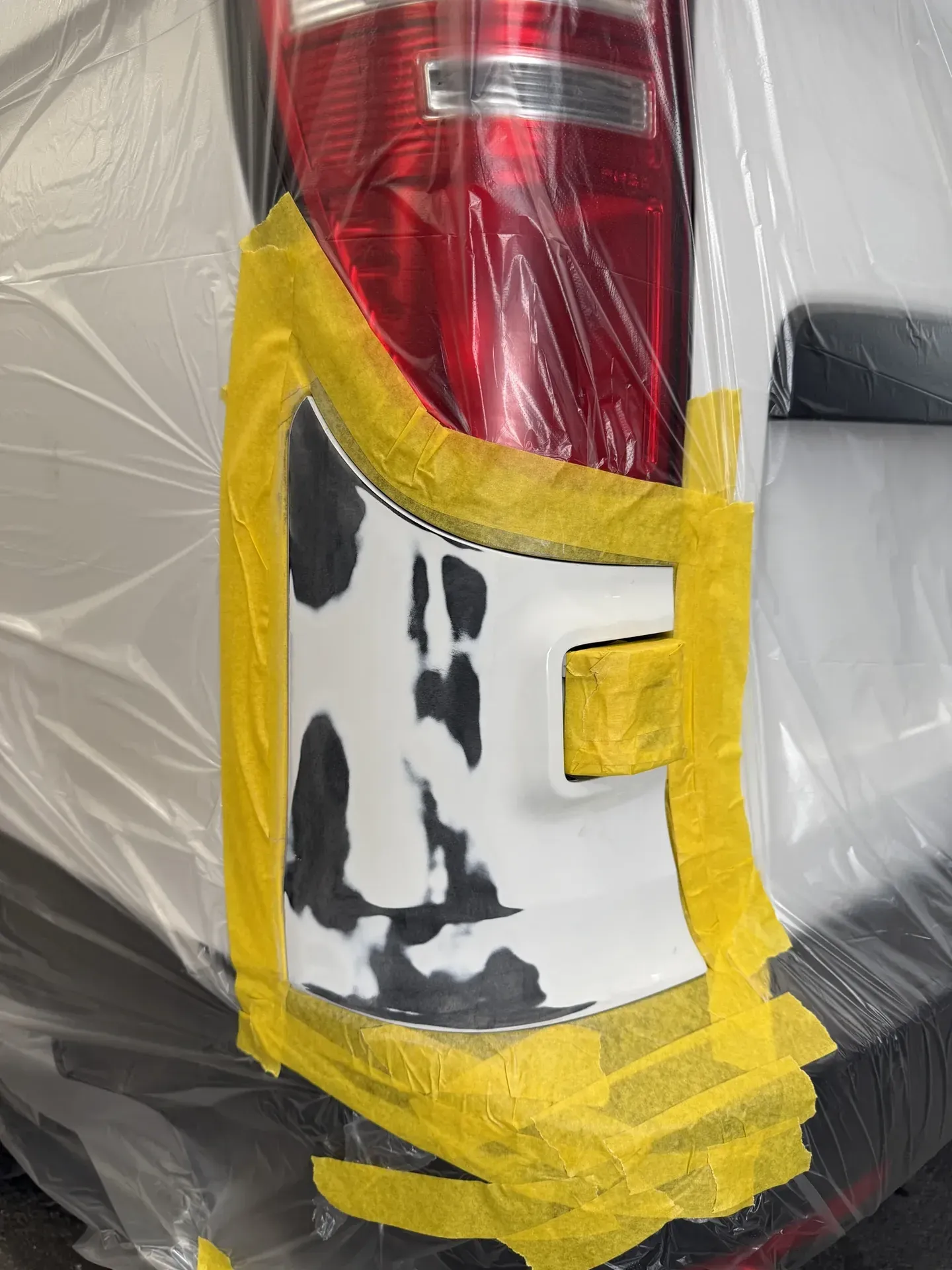 Van bumper damage before repair